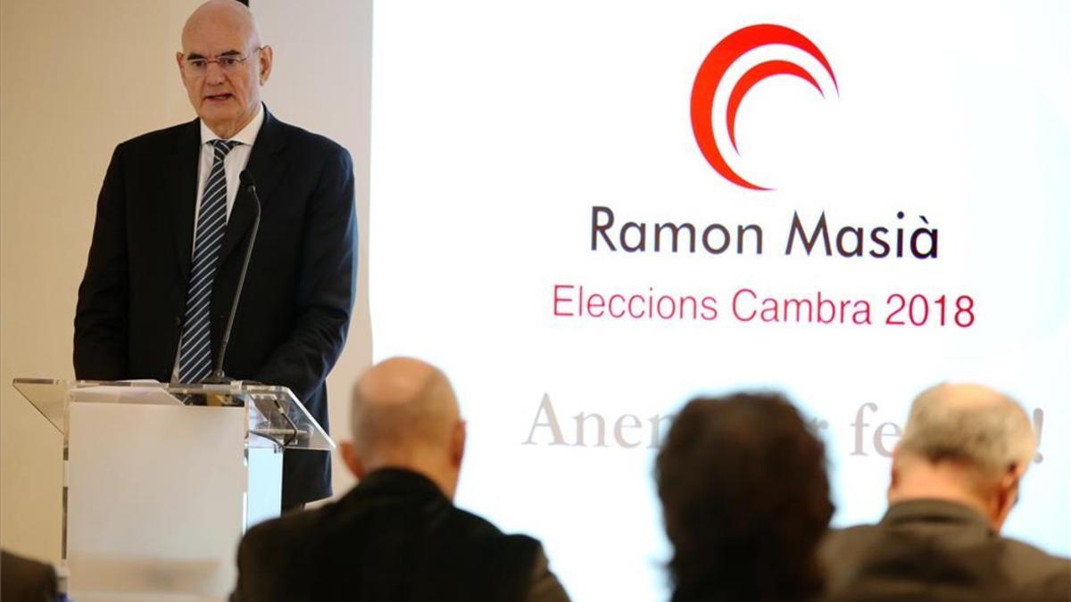 Ramon Masià presenta su candidatura a la presidencia de la Cambra de Comerç de Barcelona.