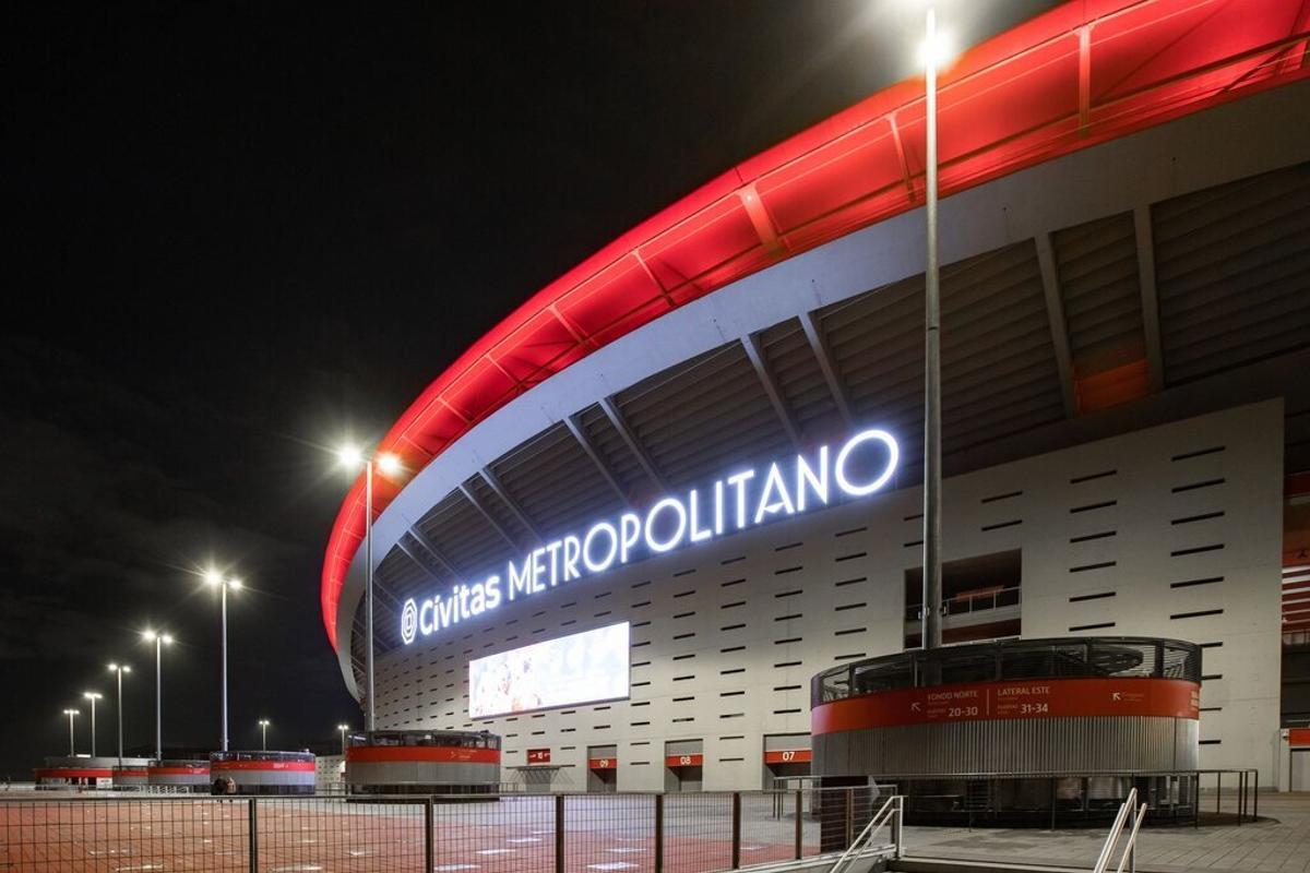 Exterior del estadio Civitas Metropolitano, feudo del Atlético de Madrid.