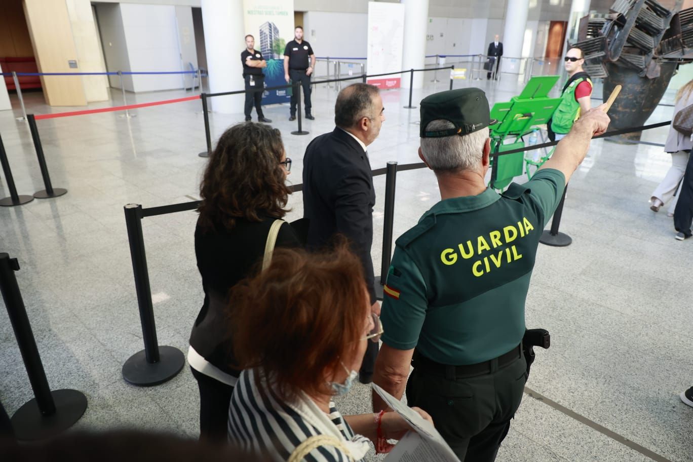 Mónica Oltra a su llegada a la Ciudad de la Justicia