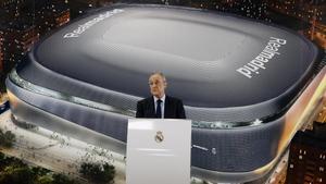 Florentino Pérez, durante su discurso en la comida de Navidad del Real Madrid.
