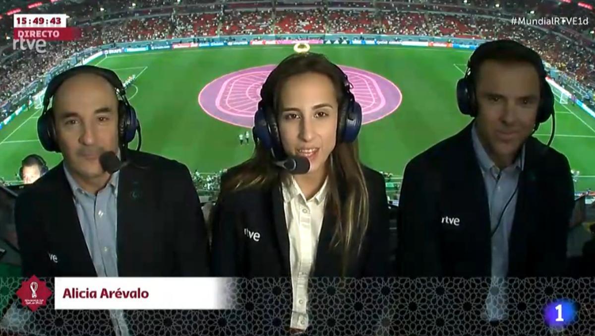Con Alicia Arévalo y Marchena en una retransmisión de Televisión Española.