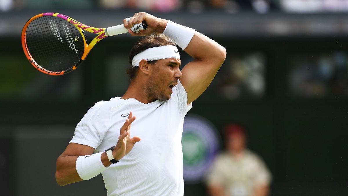 Nadal, en acción en Wimbledon