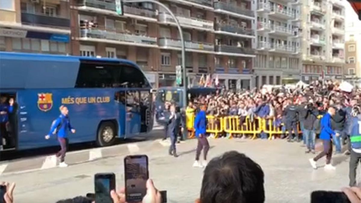 Así ha sido la llegada de los jugadores a Mestalla