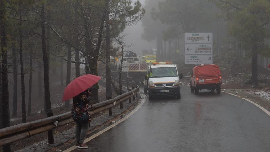 Nieva en la cumbre de Gran Canaria