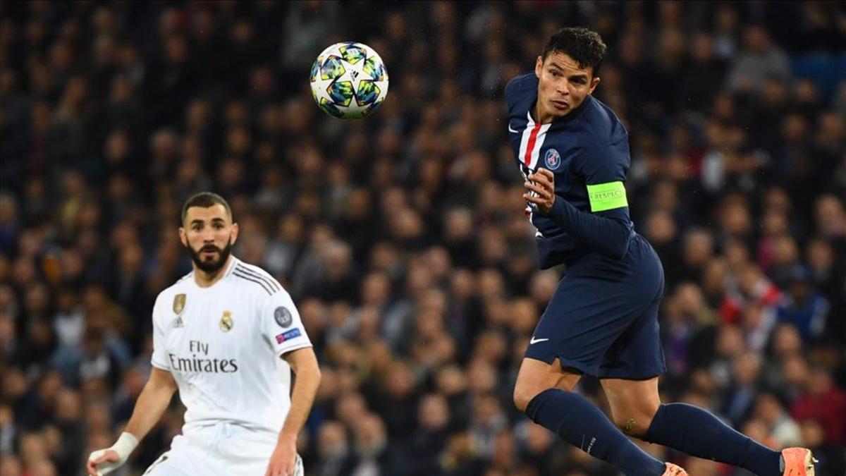 Thiago Silva ante el Real Madrid