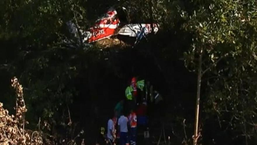 Cuatro heridos en el accidente de una avioneta en Pontevedra