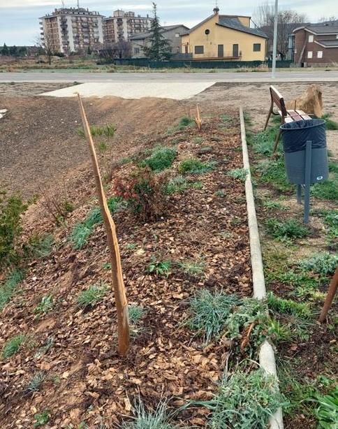 Algunes de les destrosses del parc infantil de l'avinguda de Sant Bartomeu