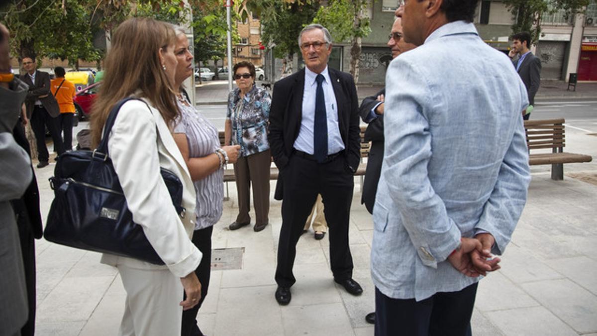 El alcalde de Barcelona, Xavier Trias, en la inauguración de un polideportivo municipal en Nou Barris, este sábado.