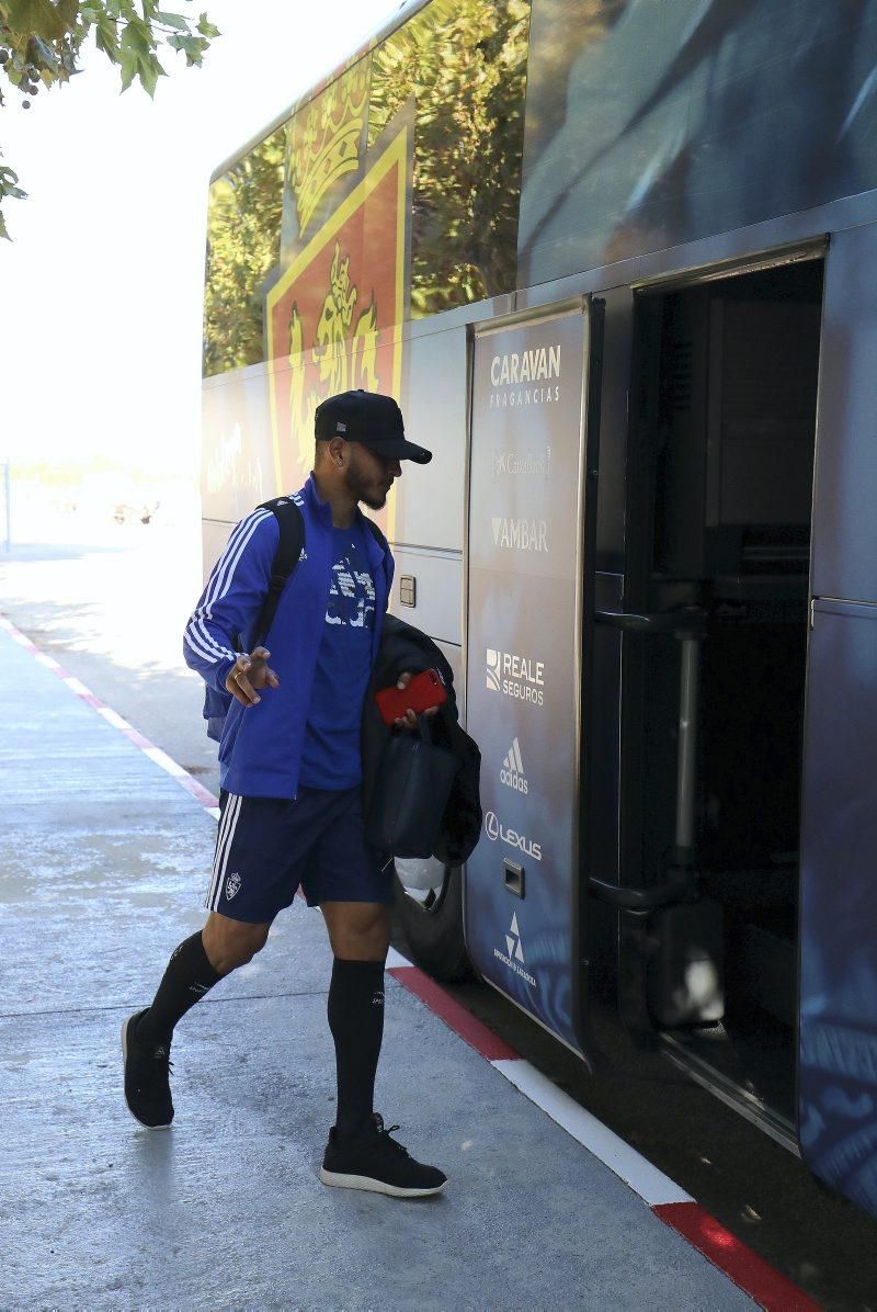 El Real Zaragoza parte hacia Gijón para el encuentro de mañana