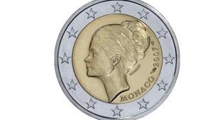 La moneda de 2€ de Grace Kelly de 2007 que se vende por hasta 2.750 euros. 