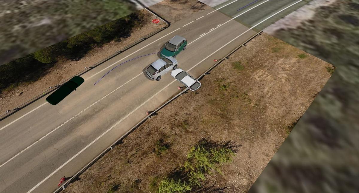 Imagen de una reconstrucción de un accidente por parte de Mossos