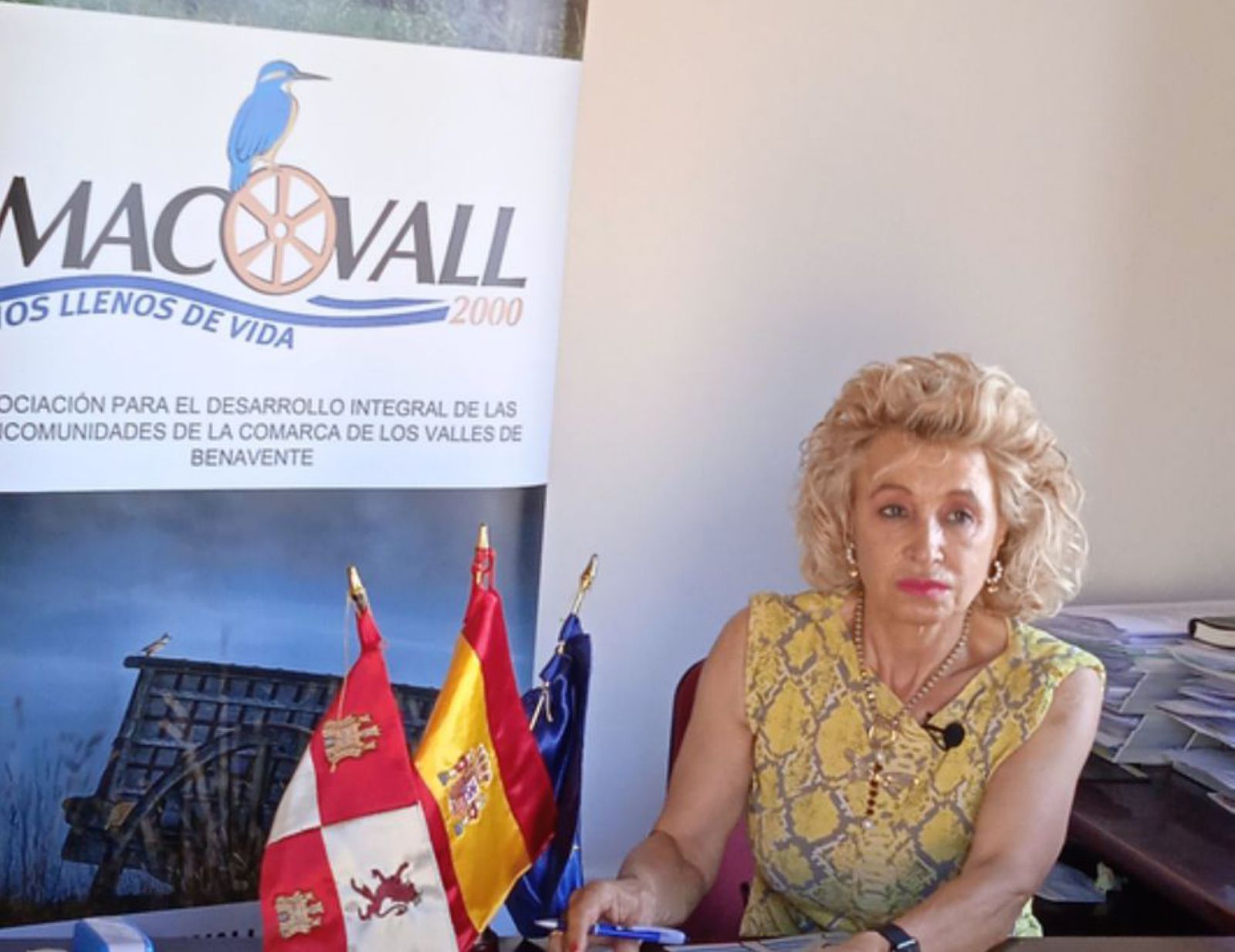 La presidenta de Macovall, Atilana Martínez, en la sede del GAL. / E. P.