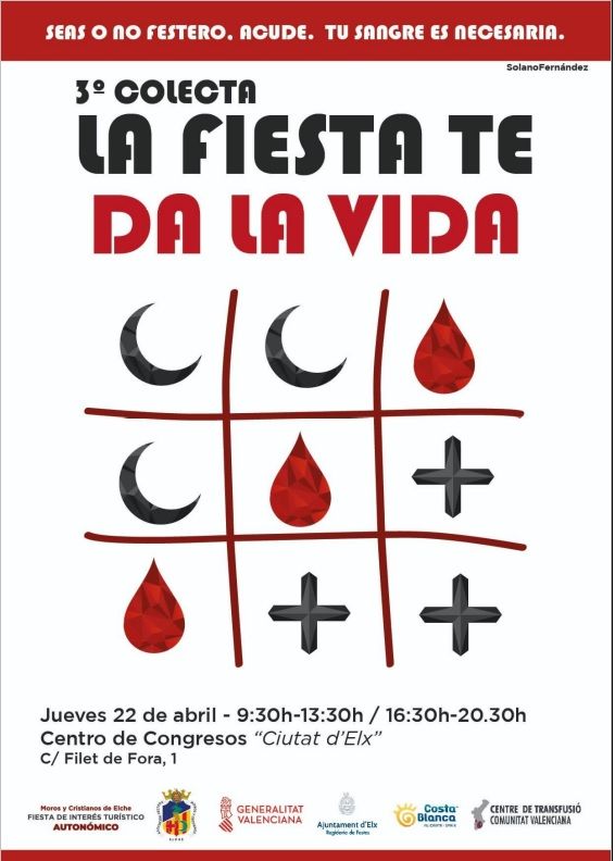 Cartel de la campaña de donación de sangre de los Moros y Cristianos de Elche