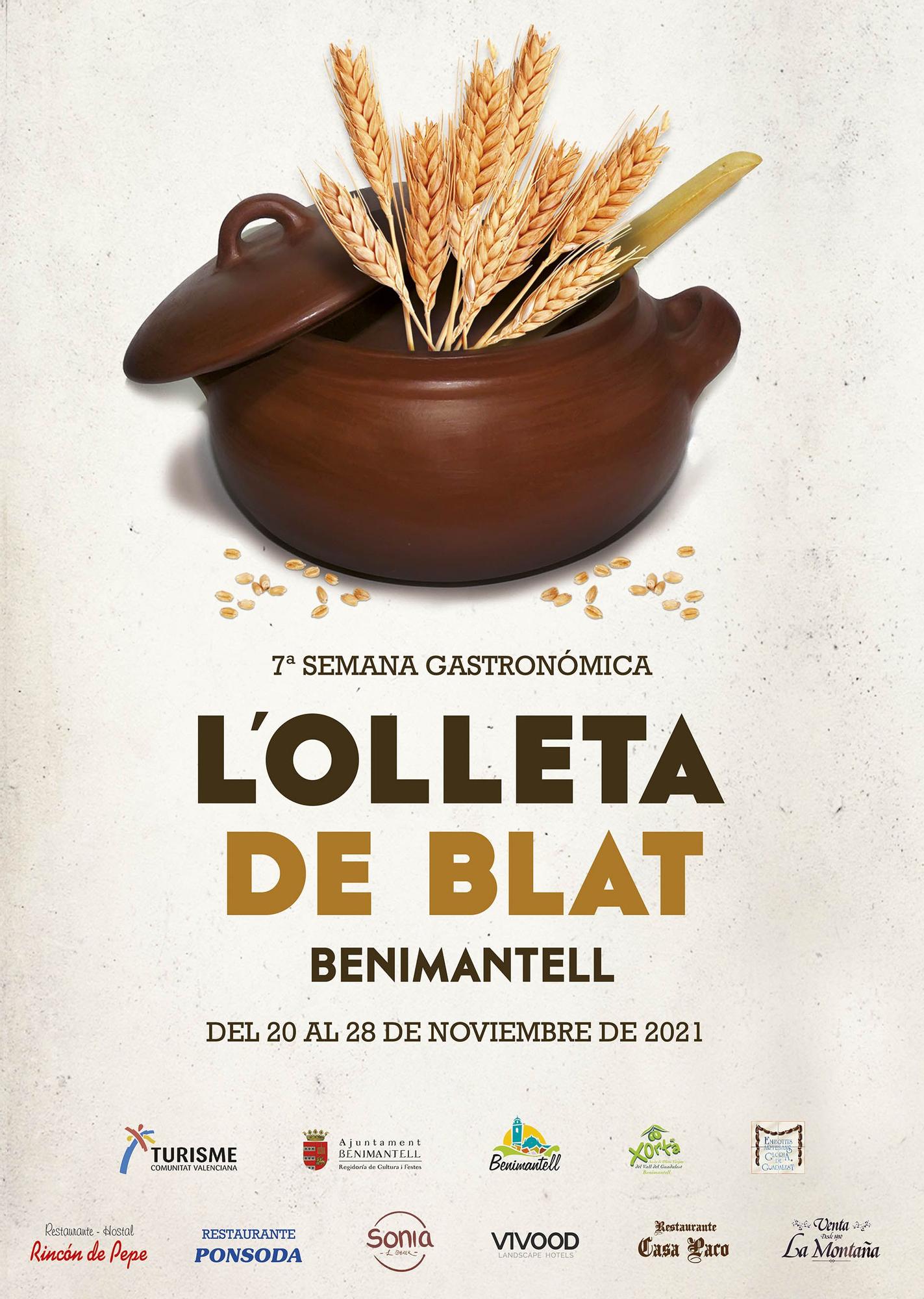 Cartel de la Semana Gastronómica de L&#039;Olleta de Blat 2021