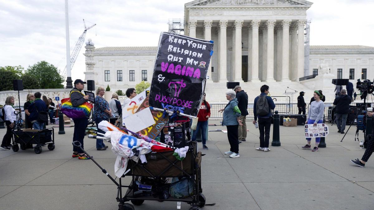 Una protesta a favor del aborto frente al trubunal Supremo de EEUU.
