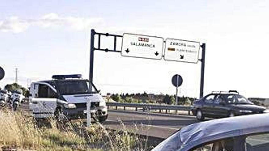 Accidente ocurrido en la autovía de Salamanca.