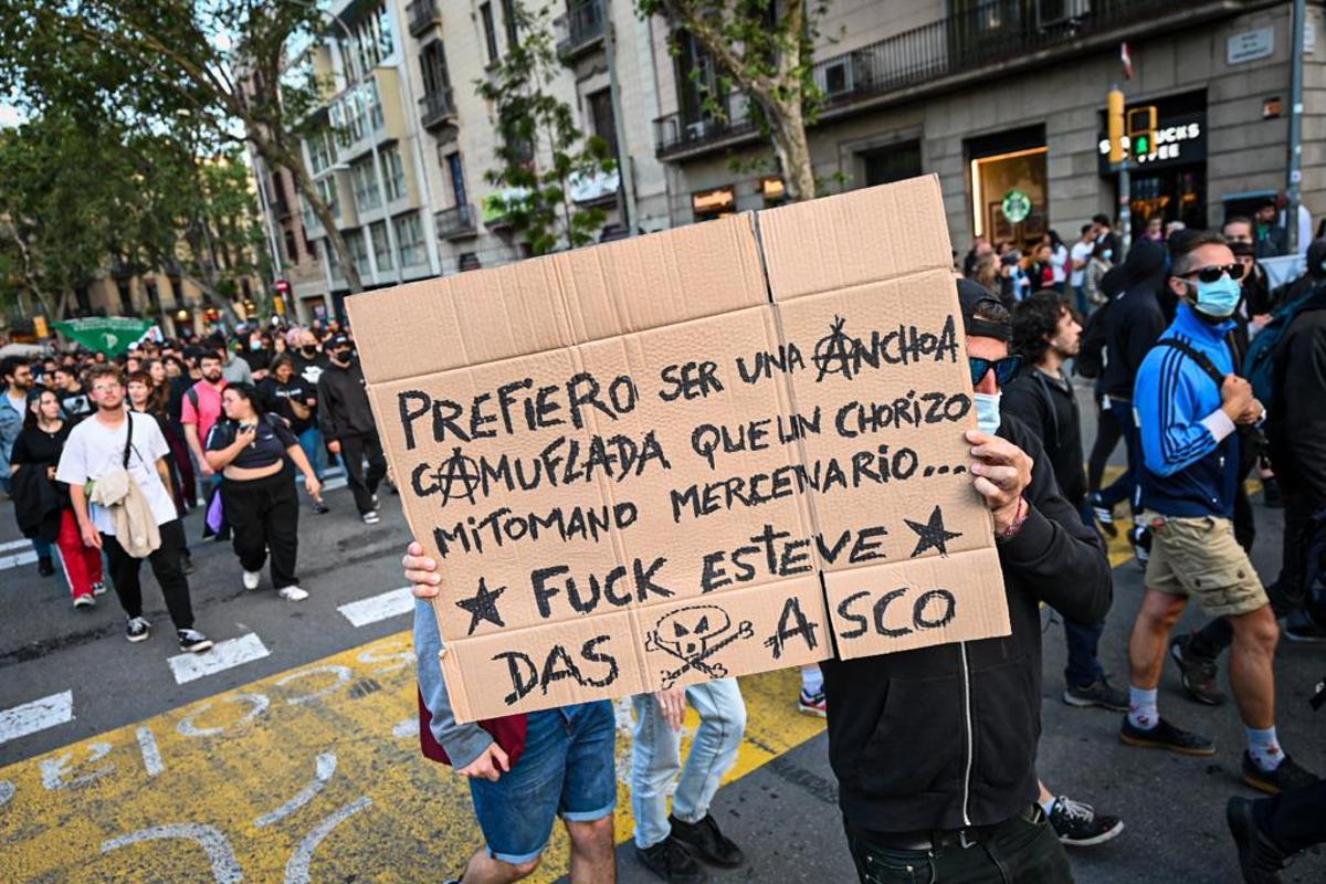 Manifestación antifascista de plaza Universitat