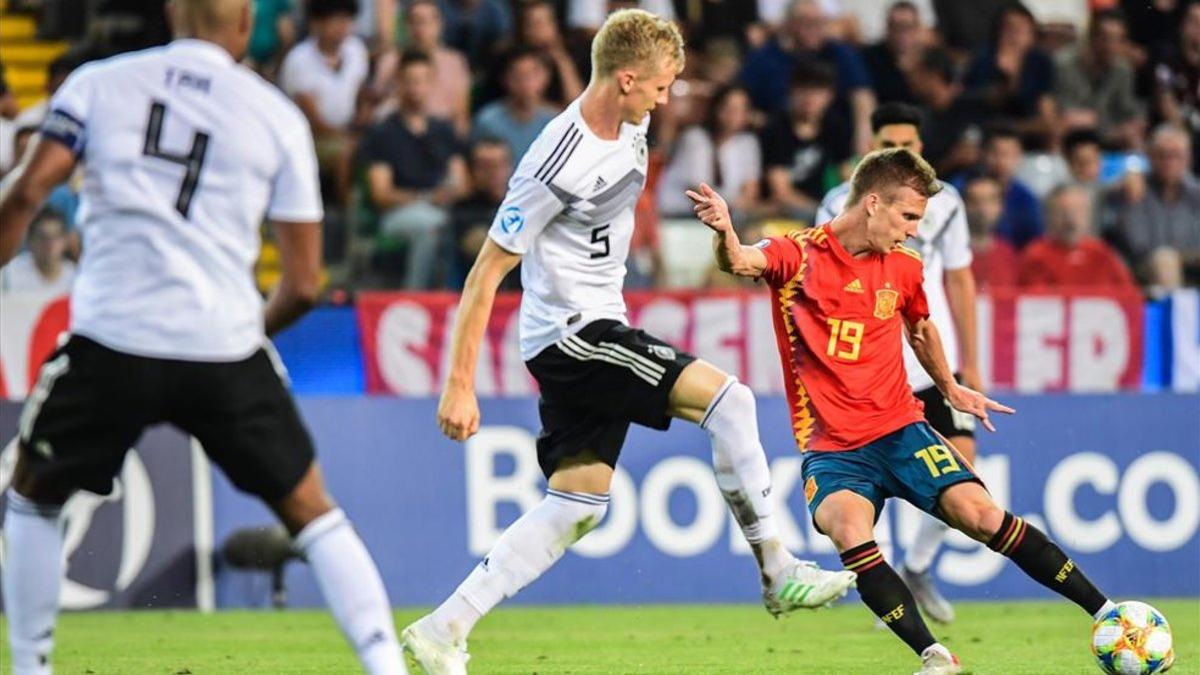 El exazulgrana Dani Olmo marcó el 2-0 de La Rojita ante Alemania