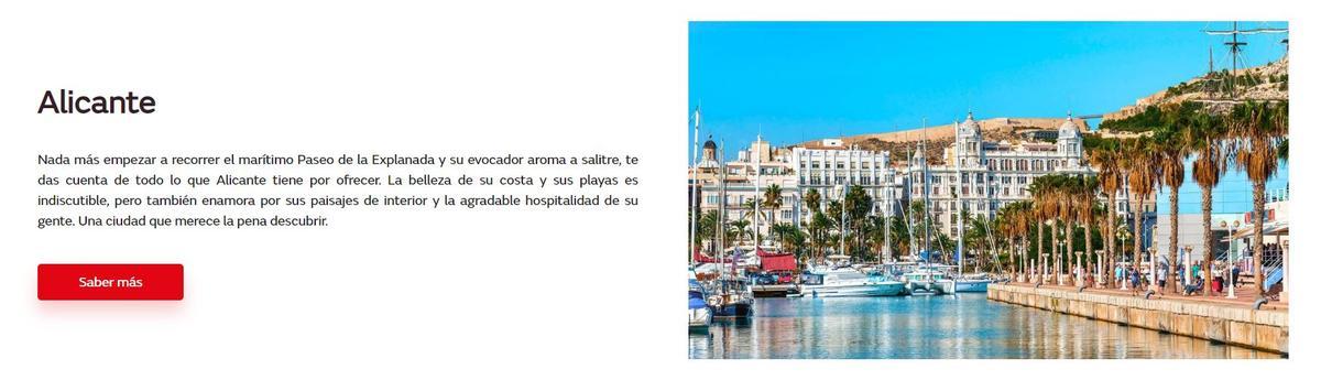 Así promociona Iryo la ciudad de Alicante como uno de sus destinos