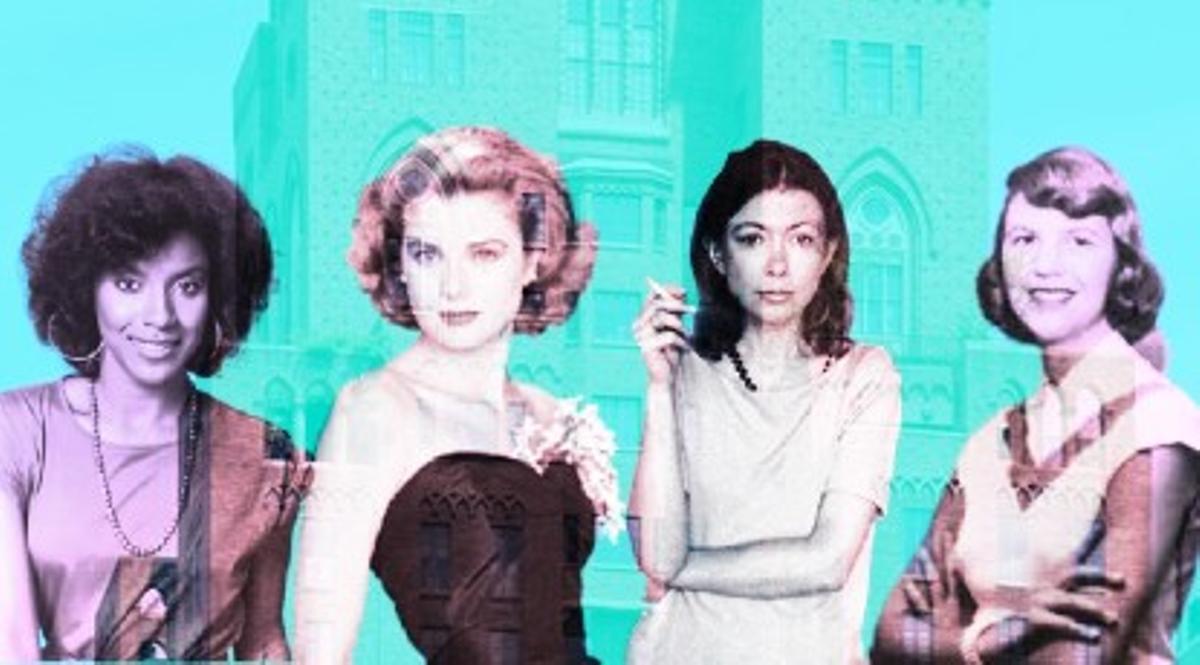 De izquierda a derecha, las residentes ilustres Phylicia Rashad, Grace Kelly, Joan Didion y Sylvia Plath.