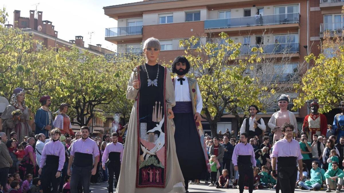 Els gegants de l'Agrupació de Catalunya, en Treball i na Cultura, seran presents els dos dies a Montserrat