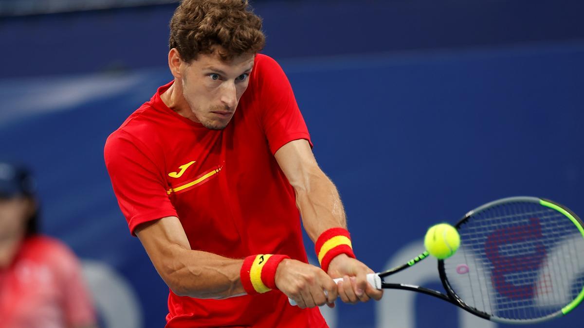 Carreño durante el partido de octavos de final ante Medvedev