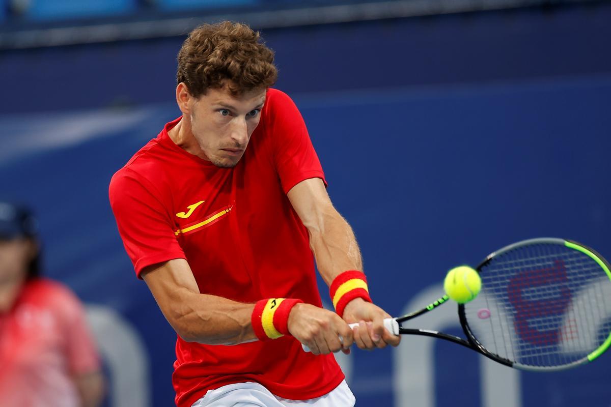 Carreño durante el partido de octavos de final ante Medvedev