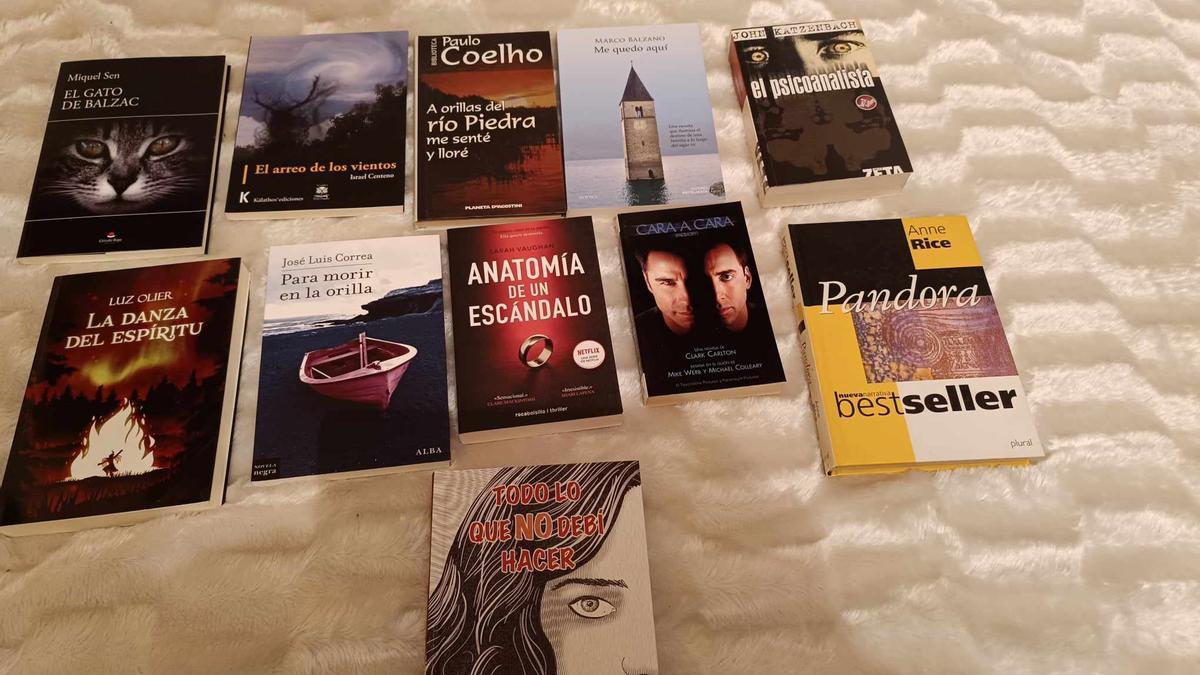 Algunos de los libros donados.