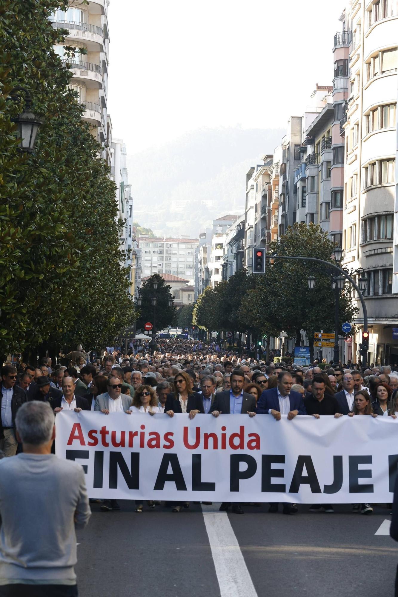 EN IMÁGENES: así fue la gran movilización contra el peaje del Huerna en Asturias