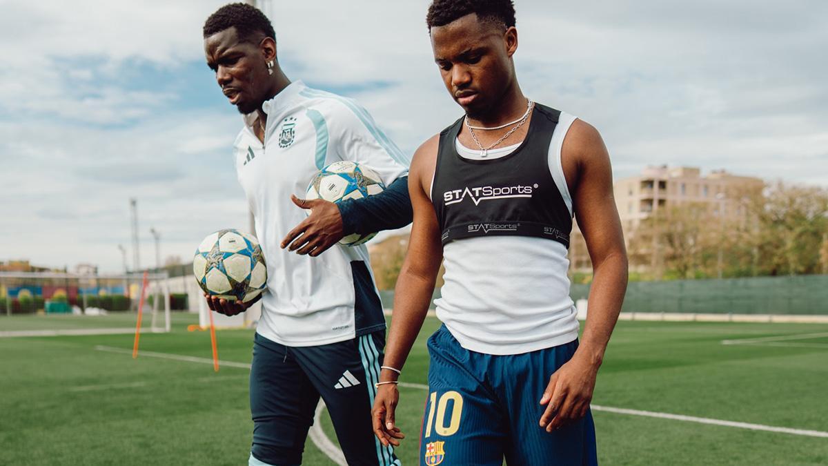 Ansu, junto a Pigba en la Ciutat Esportiva