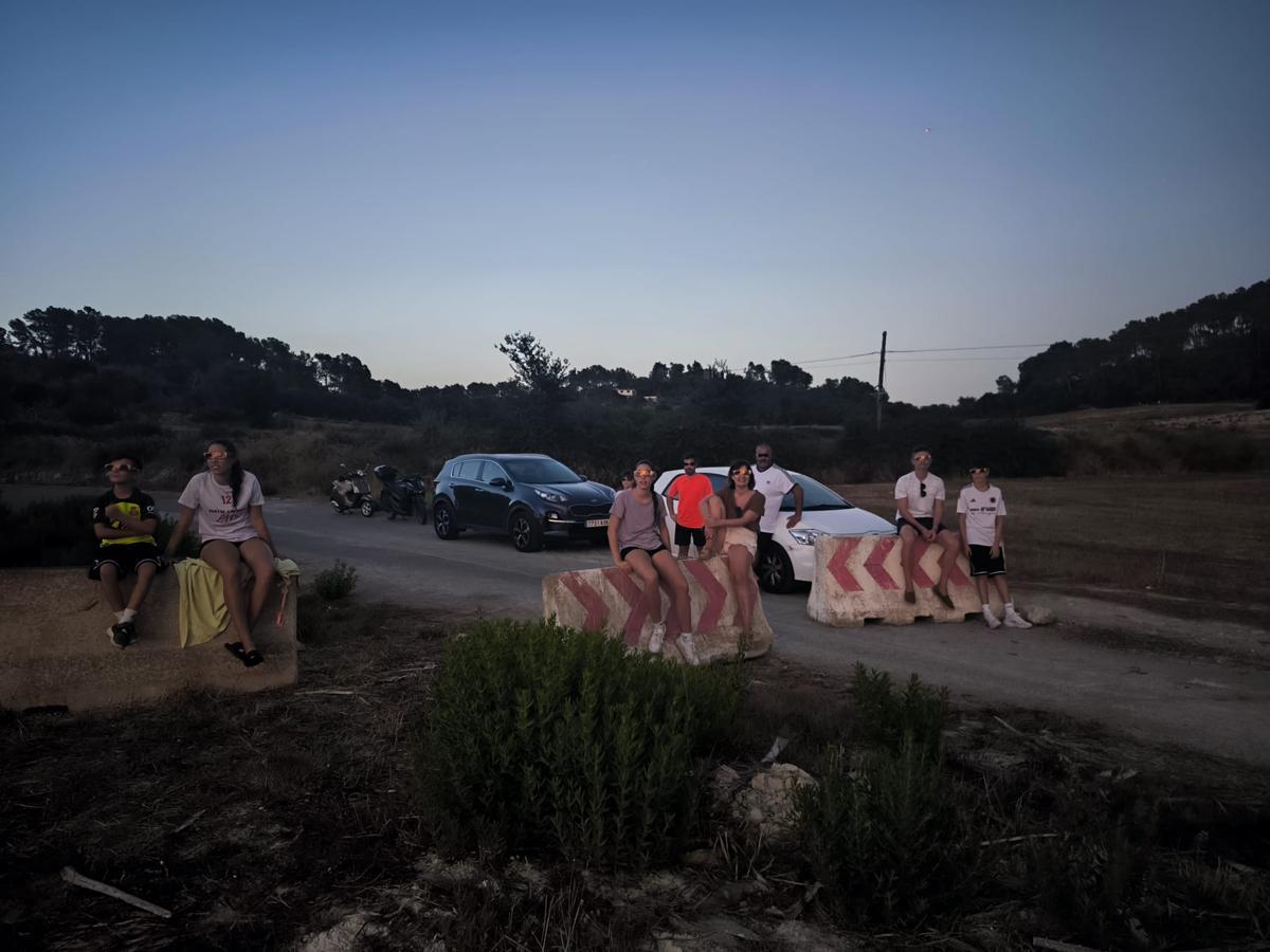 El eclipse desde la carretera entre Sant Joan y Montuïri.