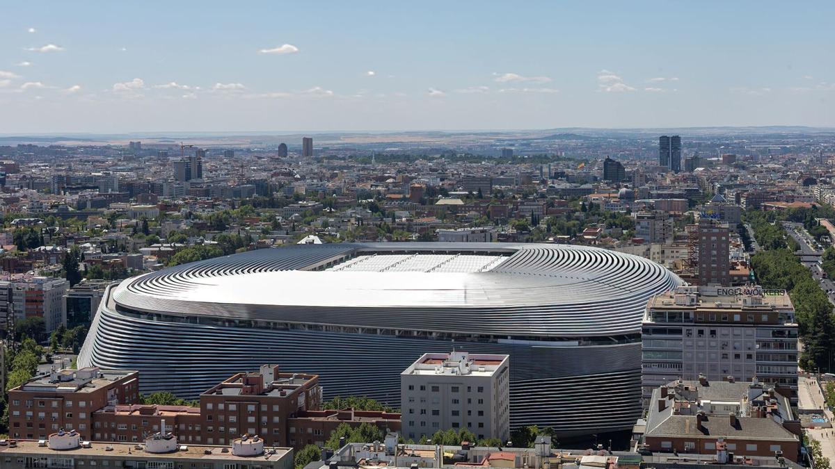Vista panorámica del estadio Santiago Bernabéu