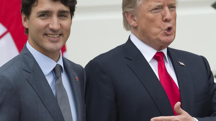 Trudeau y Trump durante una reunión.