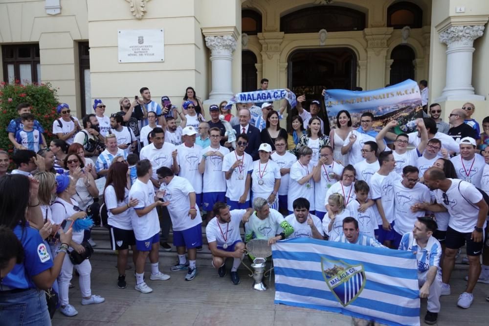 Recibimiento al Málaga CF en el Ayuntamiento de Málaga.