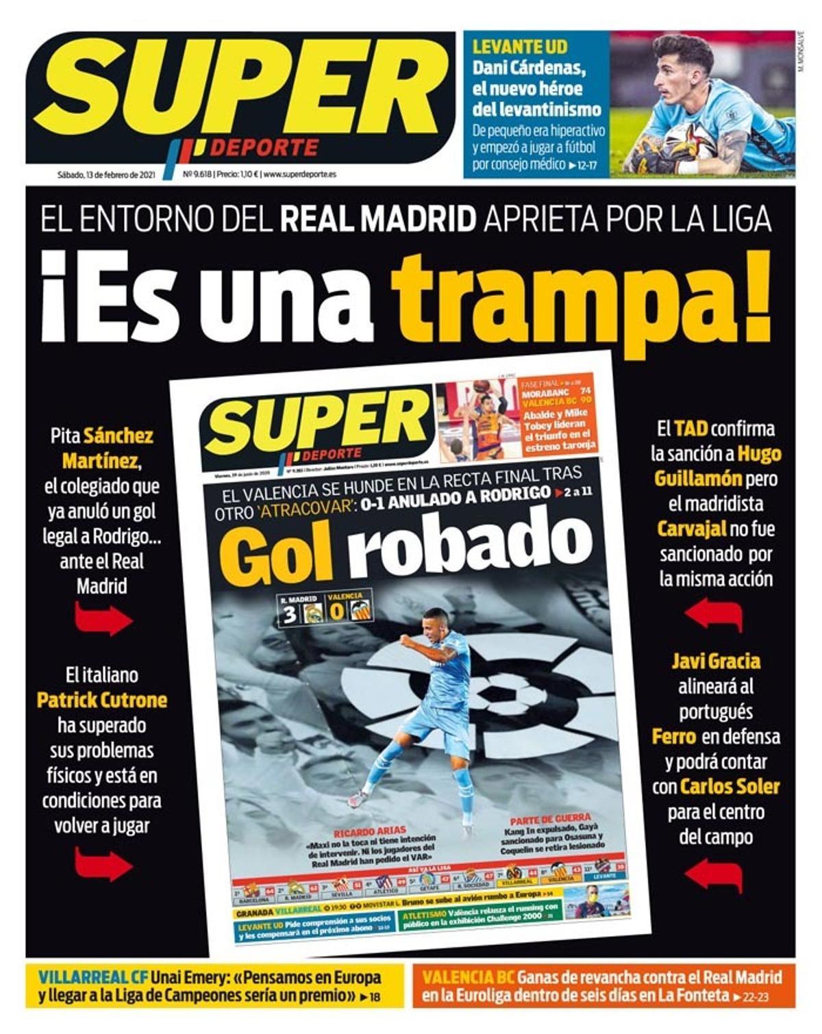 Esta es la portada de SUPER de este sábado 13 de febrero