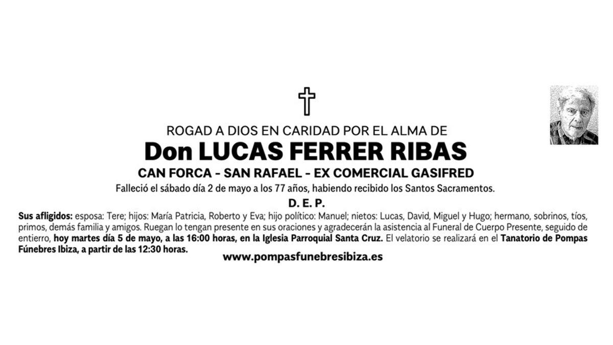 Esquela Lucar Ferrer Ribas