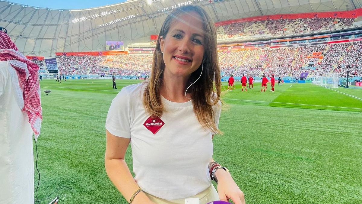 Mónica Benavent, una periodista de Vila-real en el Mundial de Qatar.