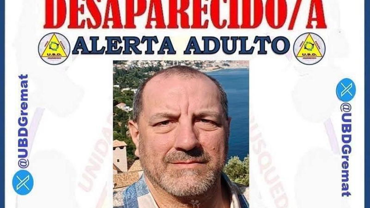 El cartel de alerta de la desaparición.