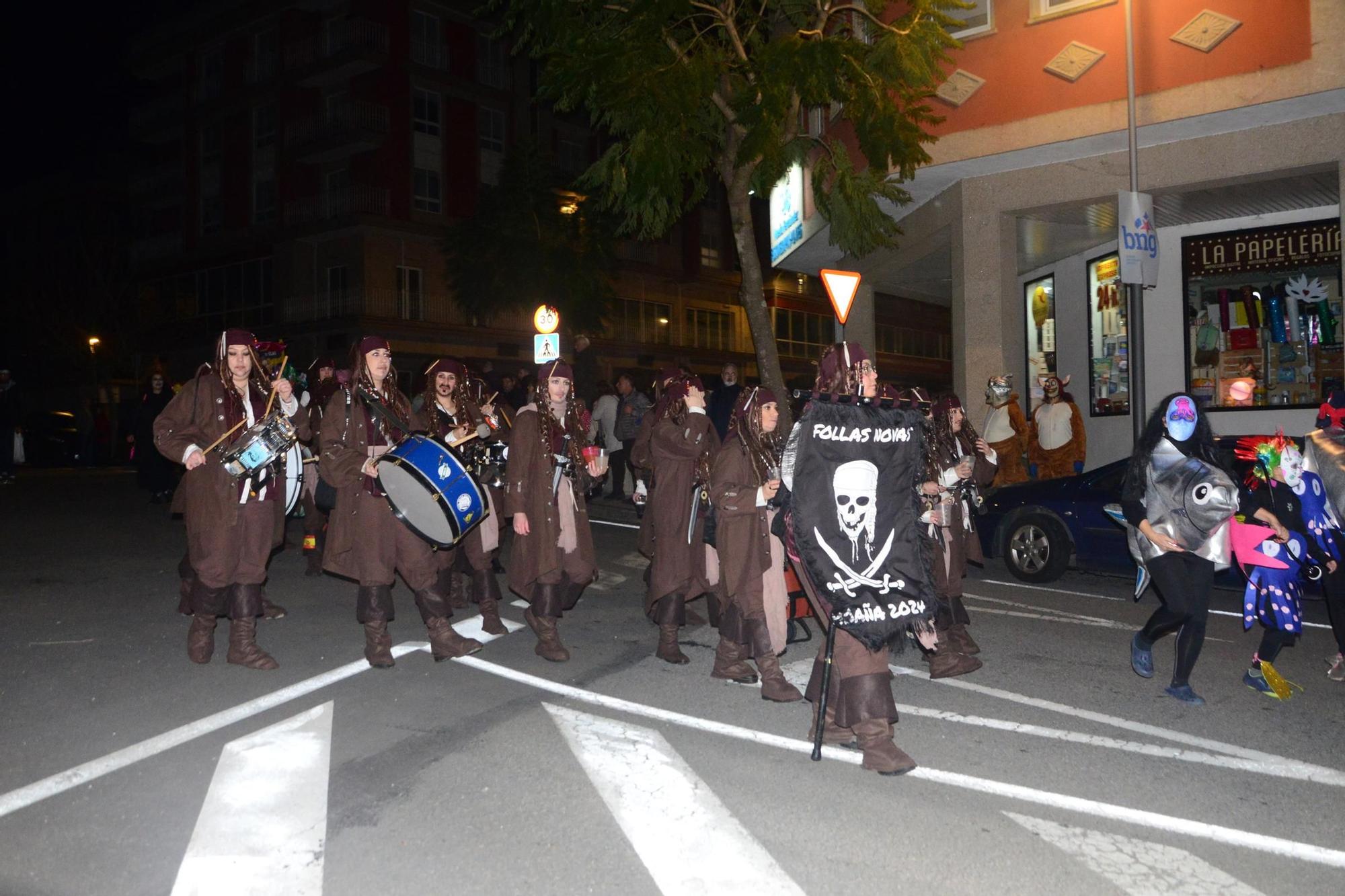 El Enterro da Sardiña nocturno en Moaña