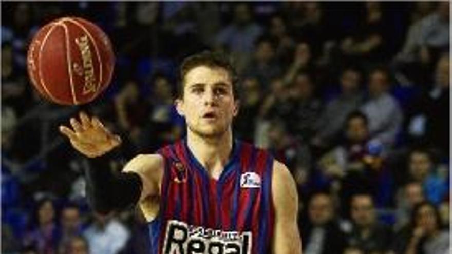 Xavi Rabaseda, en un partit al Palau Blaugrana amb el Barça.