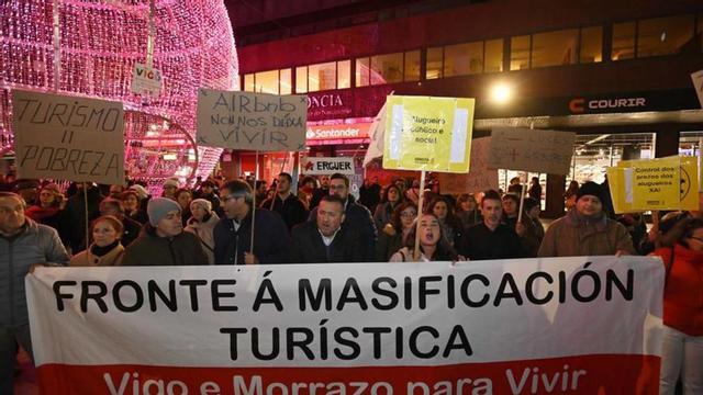 Protesta de la plataforma, en diciembre, en Vigo. |  P. H. Gamarra