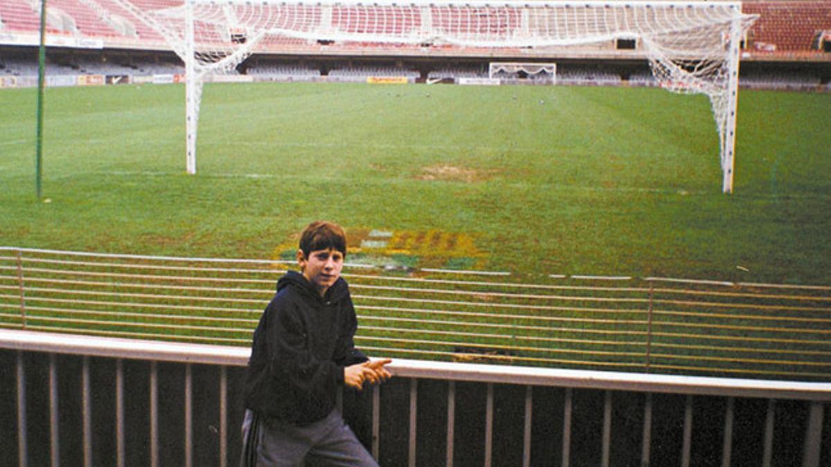 Messi, en su primer día en Barcelona con 12 años