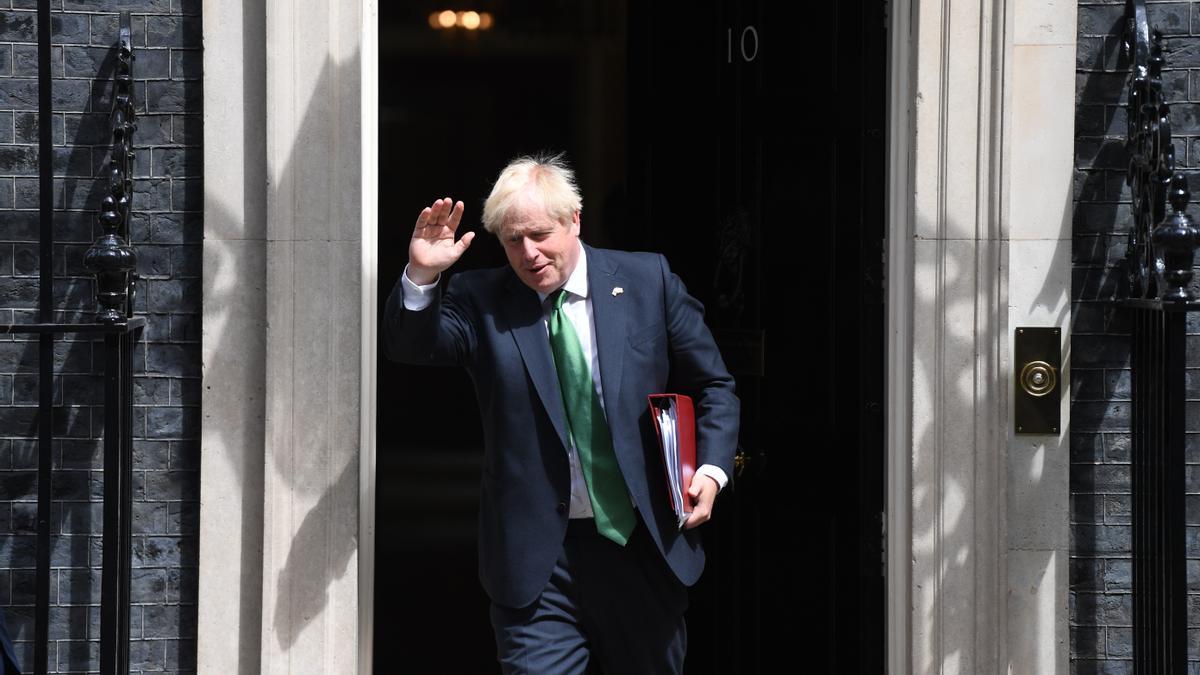 British Prime Minister Boris Johnson departs for Prime Ministers Questions