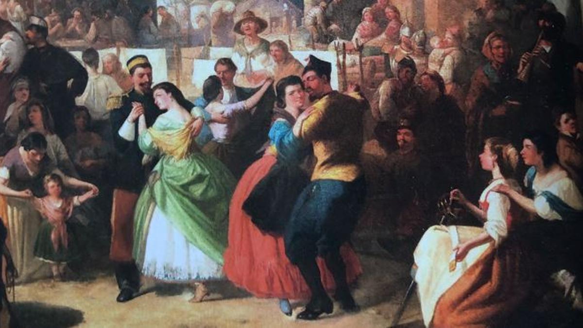 Fragmento del cuadro «Las habaneras» (1864), de Manuel Rodríguez de Guzmán.