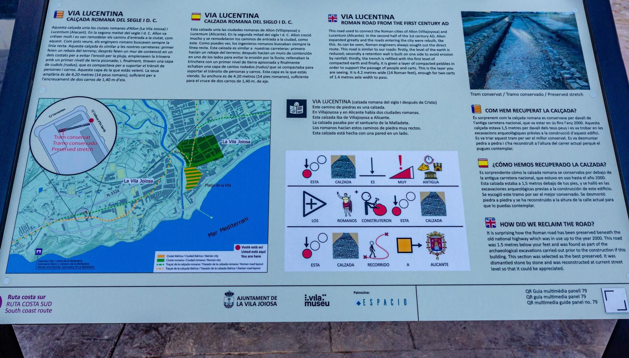 Recuperan unos metros de la "autopista Vespasiana", una calzada romana del siglo I, en La Vila Joiosa