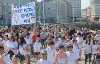 Os colexios toman o paseo para facer máis forte o galego