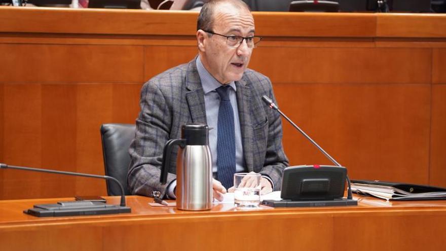 Felipe Faci, responsable de Educación, en las Cortes.