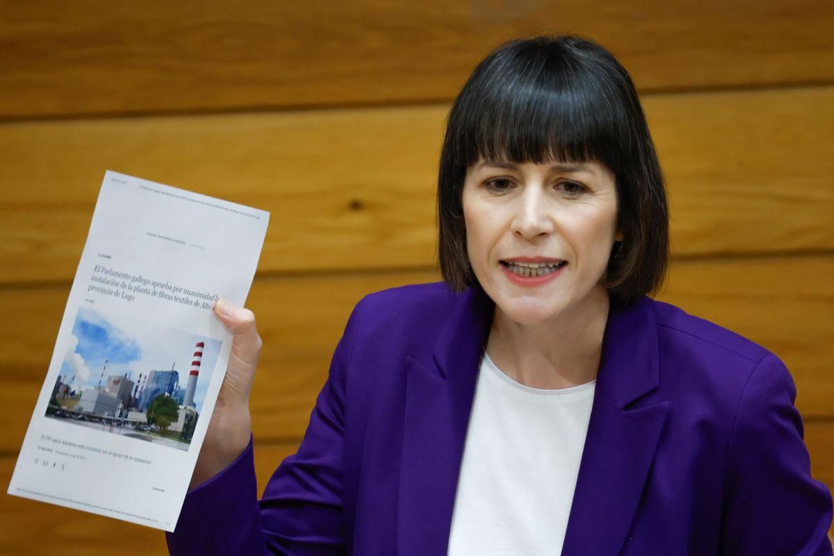 Ana Pontón en el pleno del Parlamento de Galicia este miércoles.