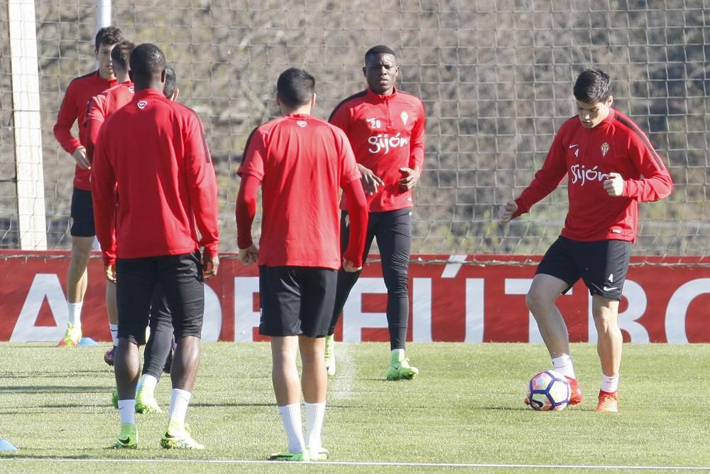 Entrenamiento del Sporting.