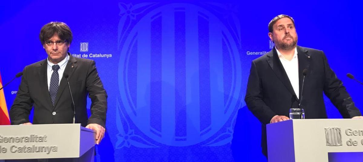 Puigdemont y Junqueras en una fotografía de archivo.